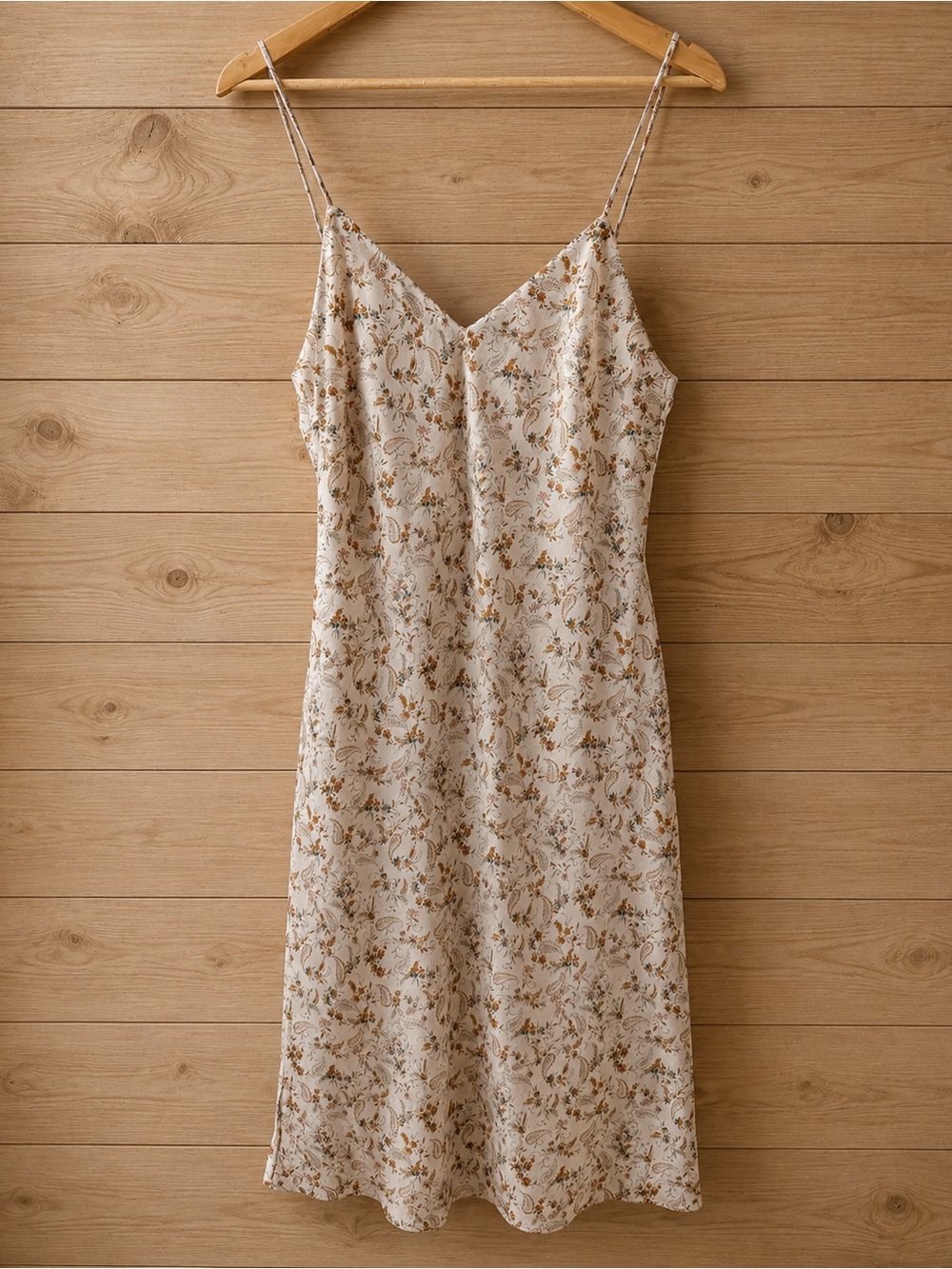 Victoria's Secret Satin Silky Cream Floral Slip Dress - Picture 11 of 11